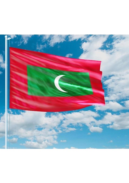Maldivler Gönder Bayrağı Raşel Kumaş 70X105 cm