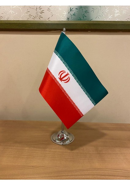 Iran Masa Bayrağı Krom Direkli Tekli Bayrak