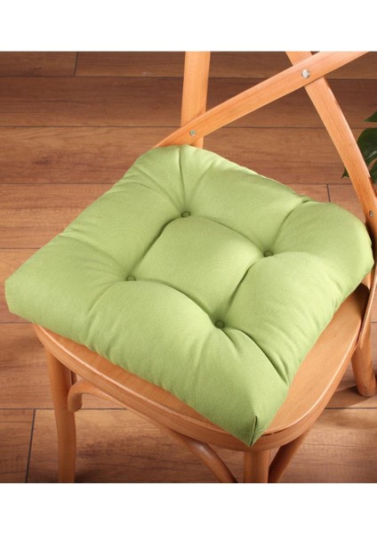 Altınpamuk Lüx Pofidik Yeşil Sandalye Minderi Özel Dikişli Bağcıklı 40X40CM
