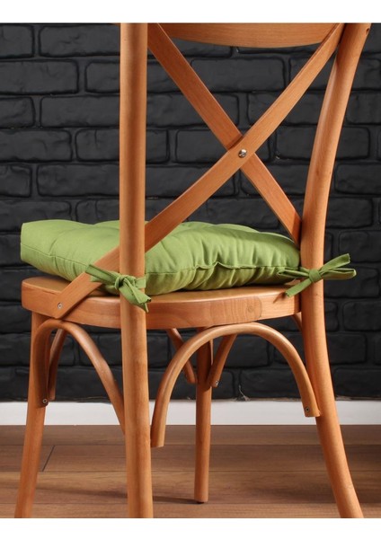 Altınpamuk Lüx Pofidik Yeşil Sandalye Minderi Özel Dikişli Bağcıklı 40X40CM modelleri