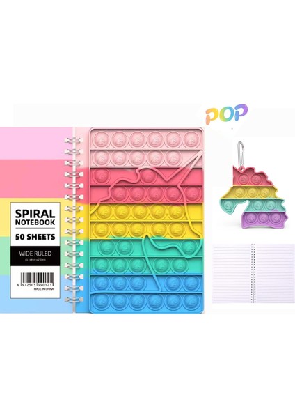 Pop Defter Pop Bubble Fidget Notebook Pop Fidget Oyuncaklar Stresi Azaltan Defter(Yurt Dışından)