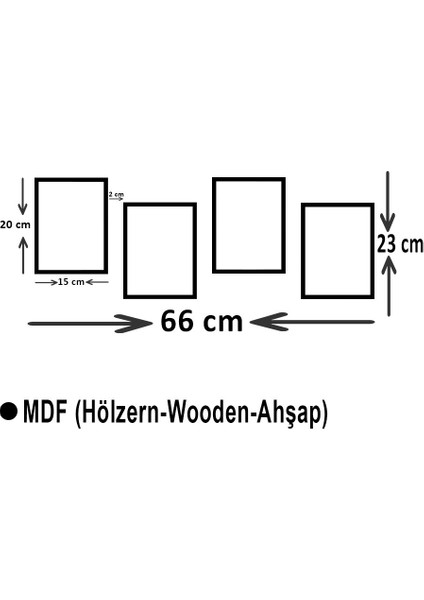 Uzay 4 Parça Mdf Tablo