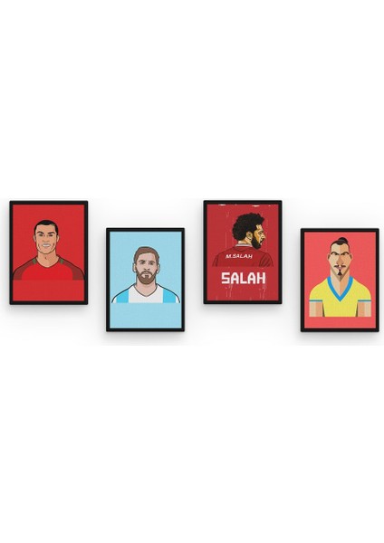 Best Football Players 4 Parça Mdf Tablo