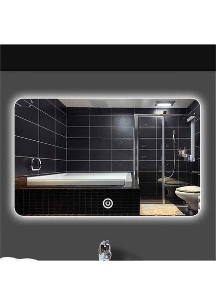 80X120 cm Dokunmatik Tuşlu Ledli Ayna Banyo Aynası Dekoratif Ayna Boy Ayna Salon Duvar Ayna