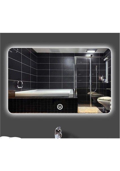 75X105 cm Dokunmatik Tuşlu Ledli Ayna Banyo Aynası Dekoratif Ayna Boy Ayna Salon Duvar Ayna