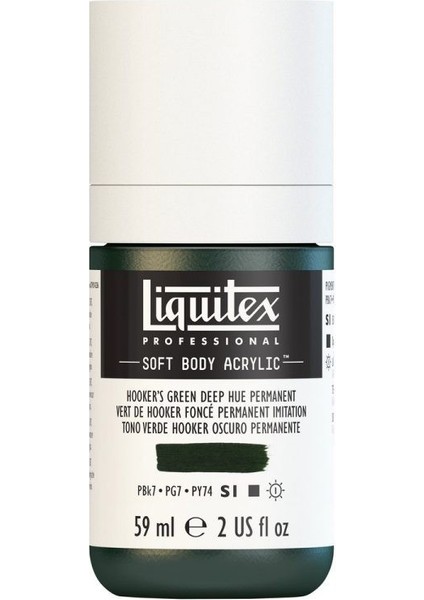 : Professional Soft Body : Akrilik Boya : 59 ml : Hooker’s Green Deep Hue Permanent 225 S1