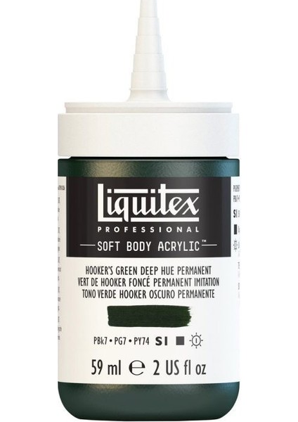 : Professional Soft Body : Akrilik Boya : 59 ml : Hooker’s Green Deep Hue Permanent 225 S1