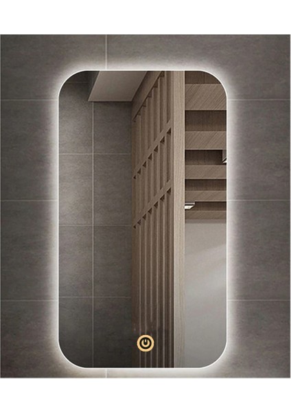 60X70 cm Dokunmatik Tuşlu Ledli Ayna Banyo Aynası Dekoratif Ayna Boy Ayna Salon Duvar Ayna