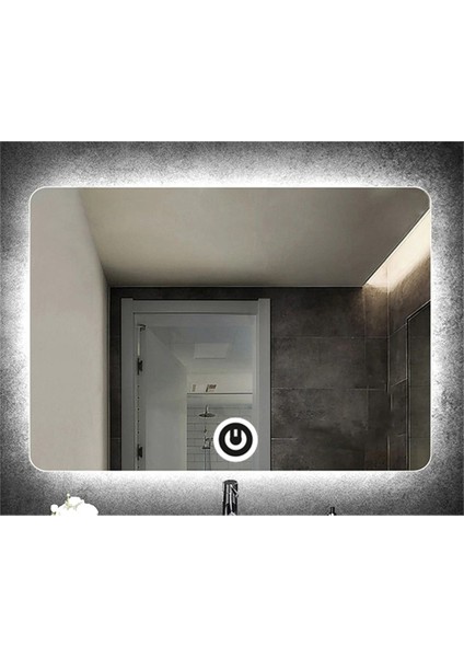 40X55 cm Dokunmatik Tuşlu Ledli Ayna Banyo Aynası Dekoratif Ayna Boy Ayna Salon Duvar Ayna