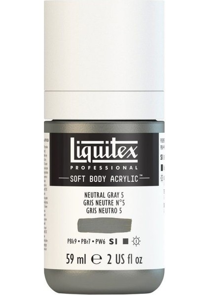 : Professional Soft Body : Akrilik Boya : 59 ml : Neutral Gray 5 599 S1