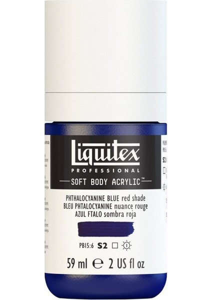 : Professional Soft Body : Akrilik Boya : 59 ml : Phthalocyanine Blue Red Shade 314 S2