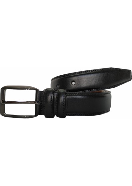 %100 Hakiki Deri Siyah Dikişli Klasik Pantolon Kemeri, 3.5 cm fiyatları