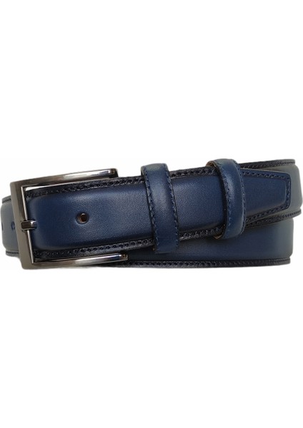 %100 Hakiki Deri Lacivet Dikişli Klasik Pantolon Kemeri, 3.5 cm modelleri