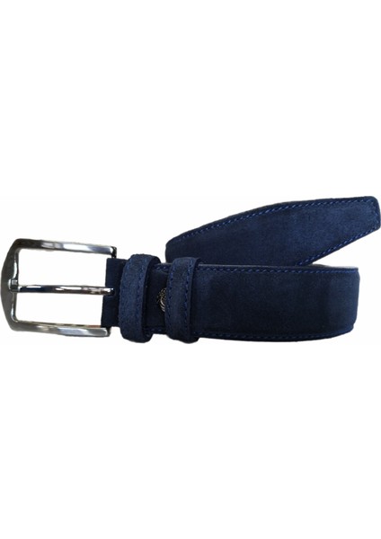 %100 Deri Lacivert Süet Kumaş Pantolon Kemeri 3.5 cm fiyatları