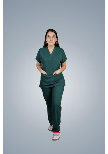 Doktor Hemşire Forması Cerrahi Nöbet Takımı Kadın-Erkek Yeşil Üniforma fiyatları