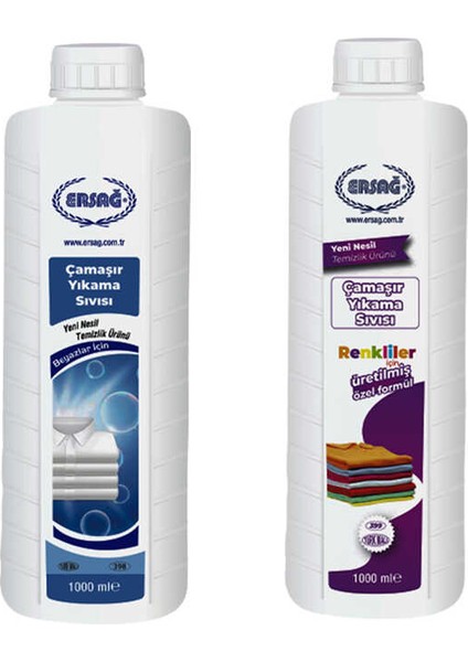 Çamaşır Yıkama Sıvısı (Beyazlar + Renkliler Için 2li Set) 1000 ml.