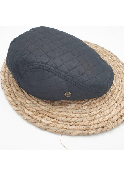 Kare Dikişli Erkek Kasket Siyah Renk