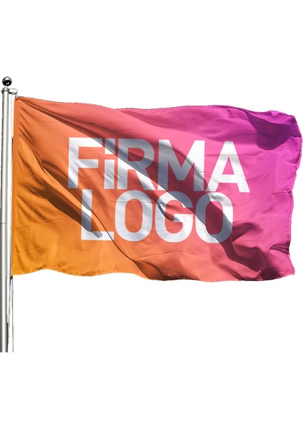 Özel Logolu Gönder Flama 150X225 cm - Tek Kat Raşel