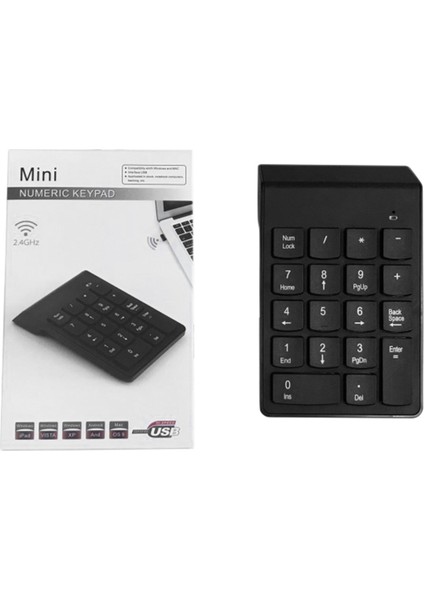 Kablosuz 2.4 Sayısal Tuş Takımı 18 Tuşlu Bluetooth Klavye Ofis Mini Klavye Ofis Ofis Çalışanları Için Uygun (Yurt Dışından)