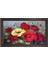 Kırmızı Sarı Çiçek Bahçesi Tablosu-Kahverengi Ahşap - 50X70 1