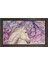 Çiçekli At ve Beyaz At Tablosu-Kahverengi Ahşap Çerçeve - 50X70 1