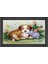 Sevimli Köpek ve Tavşancıklar Tablosu-Siyah Ahşap Çerçeve - 50 x 70 1