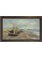 Kayıklar Sahilde Tablosu-Kahverengi Ahşap Çerçeve - 50 x 70 1