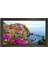 Renkli Evler ve Deniz Tablosu-Kahverengi Ahşap - 50 x 70 1