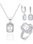 925 Ayar Gümüş Baget Taşlı Zirkon Taş Detaylı Kadın Takı Set 1