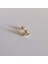 Cerrahi Çelik Gold Tek Taş Üç Top Yuvarlak Labret Piercing- Bar Uzunluğu 6 Mm- 1 Adet 1