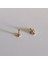 Cerrahi Çelik Gold Tek Taş Üç Top Yuvarlak Labret Piercing- Bar Uzunluğu 6 Mm- 1 Adet 3