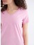 Logo Cabou Kadın Şeker Pembe Regular Fit Tişört 3