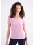 Logo Cabou Kadın Şeker Pembe Regular Fit Tişört 5