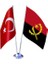 Angola Masa Bayrağı Krom Direkli Ikili Bayrak 1
