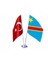 Kongo Demokratik Cumhuriyeti Masa Bayrağı Krom Direkli Ikili Bayrak 1