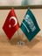 Suudi Arabistan Masa Bayrağı Krom Direkli Ikili Bayrak 1