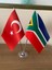 Güney Afrika Cumhuriyeti Masa Bayrağı Krom Direkli Ikili Bayrak 1