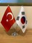 Güney Kore Masa Bayrağı Krom Direkli Ikili Bayrak 1