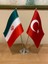 Iran Masa Bayrağı Krom Direkli Ikili Bayrak 1