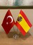 Ispanya Masa Bayrağı Krom Direkli Ikili Bayrak 1