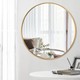 Effe Yapı Dekor Gold Metal Çerçeveli 60 cm Yuvarlak Ayna
