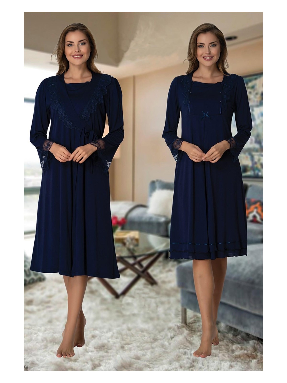 Effort Effortt 2019 Lohusa Gecelik Sabahlık Takım - Görsel 6