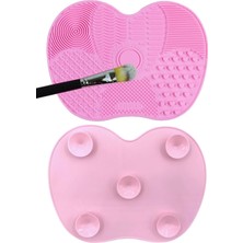 Epazzar  Boya Makyaj Fırçası Temizleme Matı Aparatı Büyük Boy Pembe 22CM