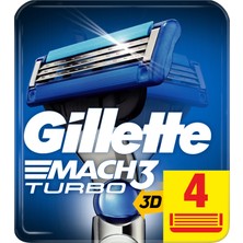 Gillette Mach3 Turbo Yedek Tıraş Bıçağı 4'lü