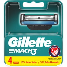 Gillette Mach3 Yedek Tıraş Bıçağı 4'lü