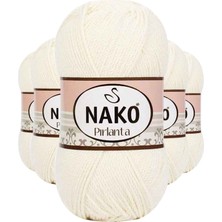 Nako 5 Adet Pırlanta Amigurumi El Örgü Ipi Yünü Ekru 300