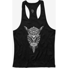 Bluu Fitness Gym Tank Top Siyah Sporcu Atleti Yüksek Pamuklu Nefes Alabilir Kumaş