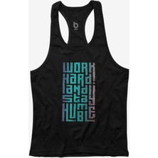 Bluu Hmble Fitness Gym Tank Top Sporcu Atleti Nefes Alabilir Kumaş ile Rahat Kesim Siyah