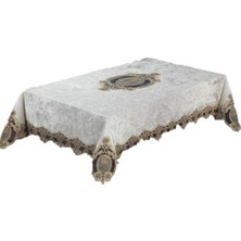 Cömert's Masa Örtüsü Dantelli Kadife Masa Örtüsü Lüks Çeyizlik Kaliteli Masa Örtüsü 160 x 220 cm