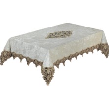 Cömert's Masa Örtüsü Dantelli Kadife Masa Örtüsü Lüks Çeyizlik Kaliteli Masa Örtüsü 160 x 220 cm